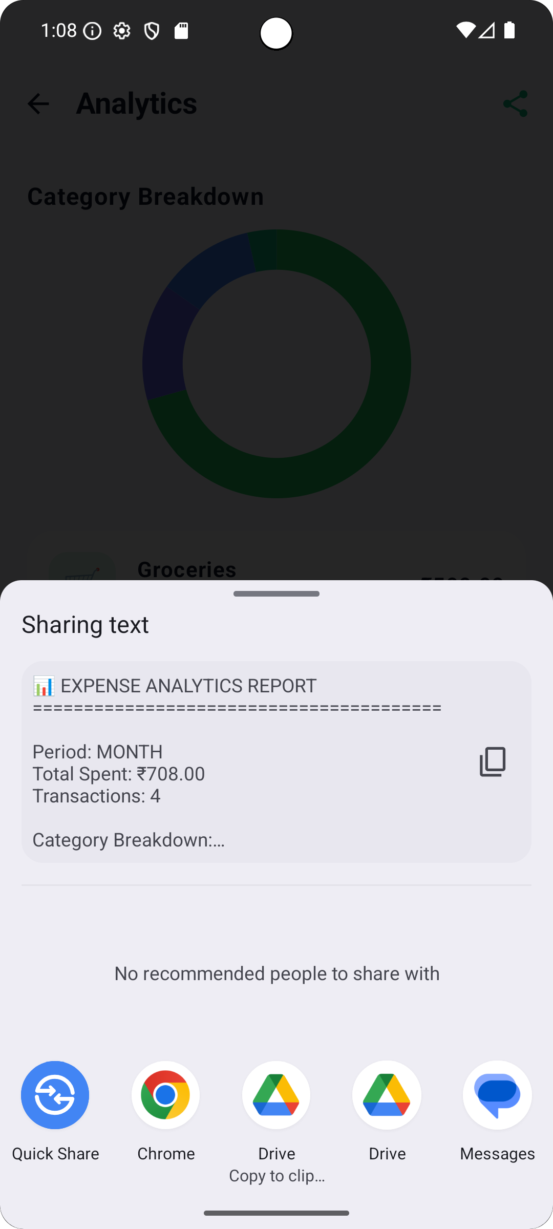 Share Expense Report CSV